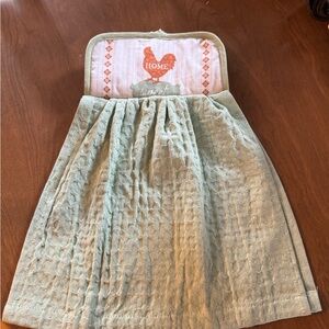 Home Sweet Chicken Hanging Kitchen Towel - Sage Green